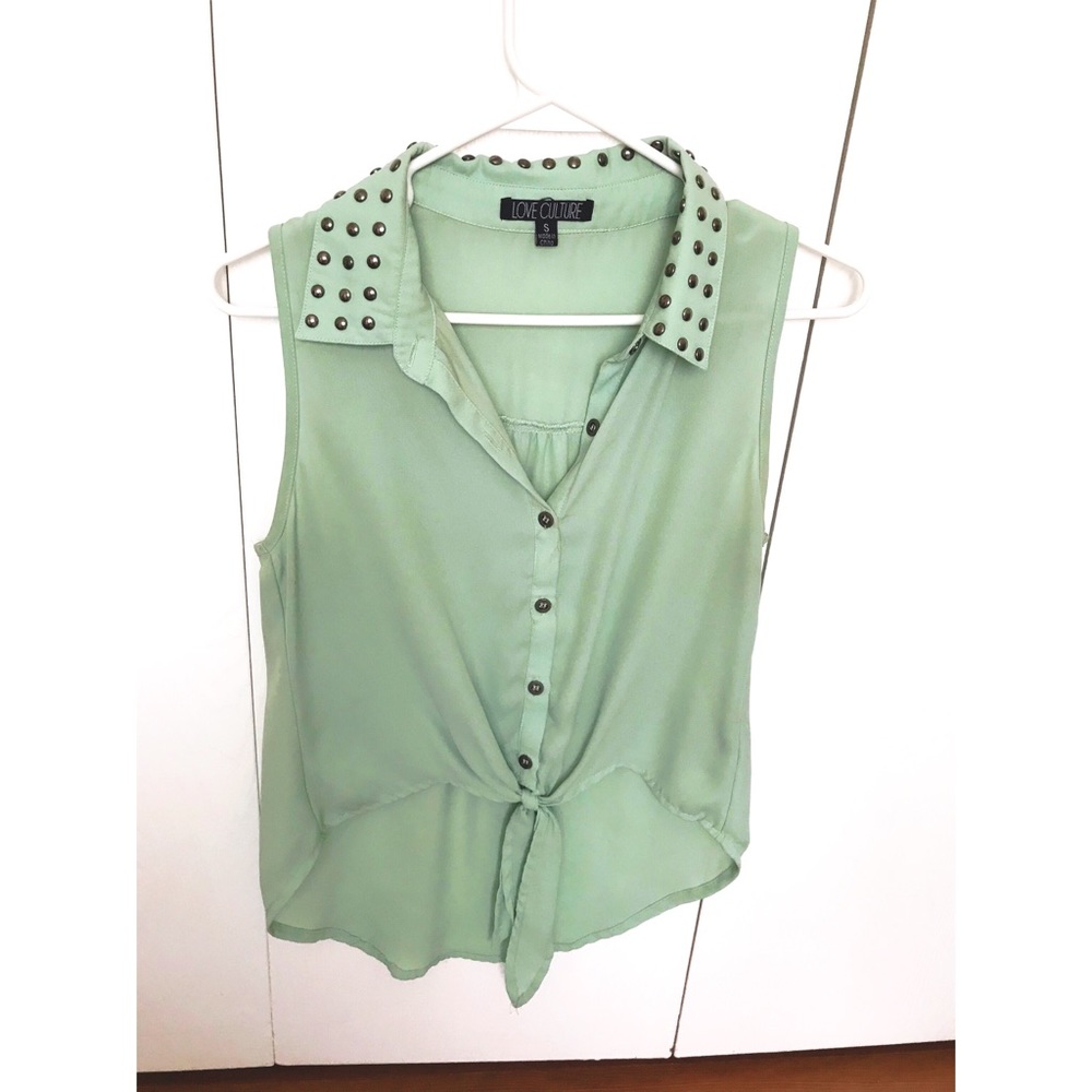 Mint Green polyester top